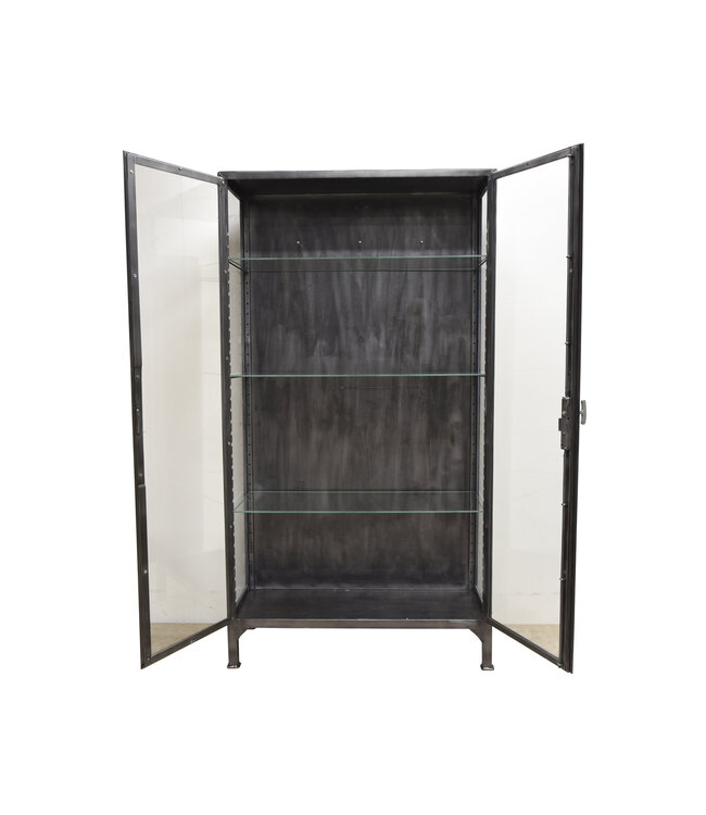 Robuste Vitrine / Medikamentenschrank aus Metall