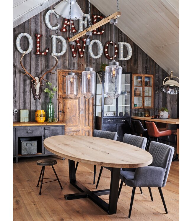 Oak oval dining table Almeria