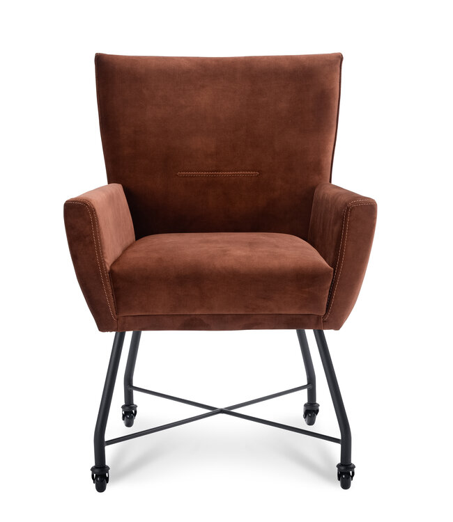 Eetkamerstoel Floor met armleuning en wielen