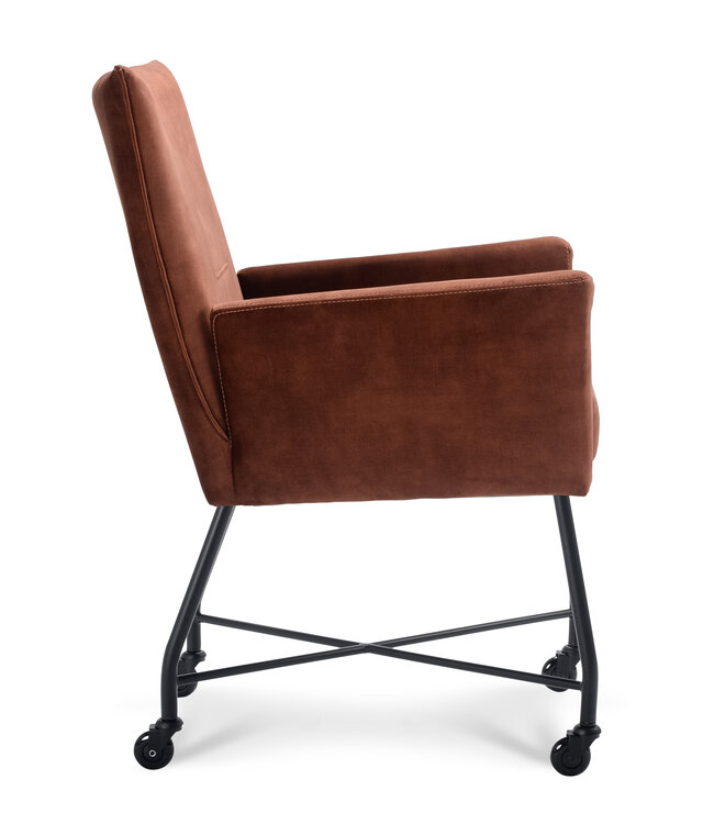 Dining room chair Floor with armrest and wheels