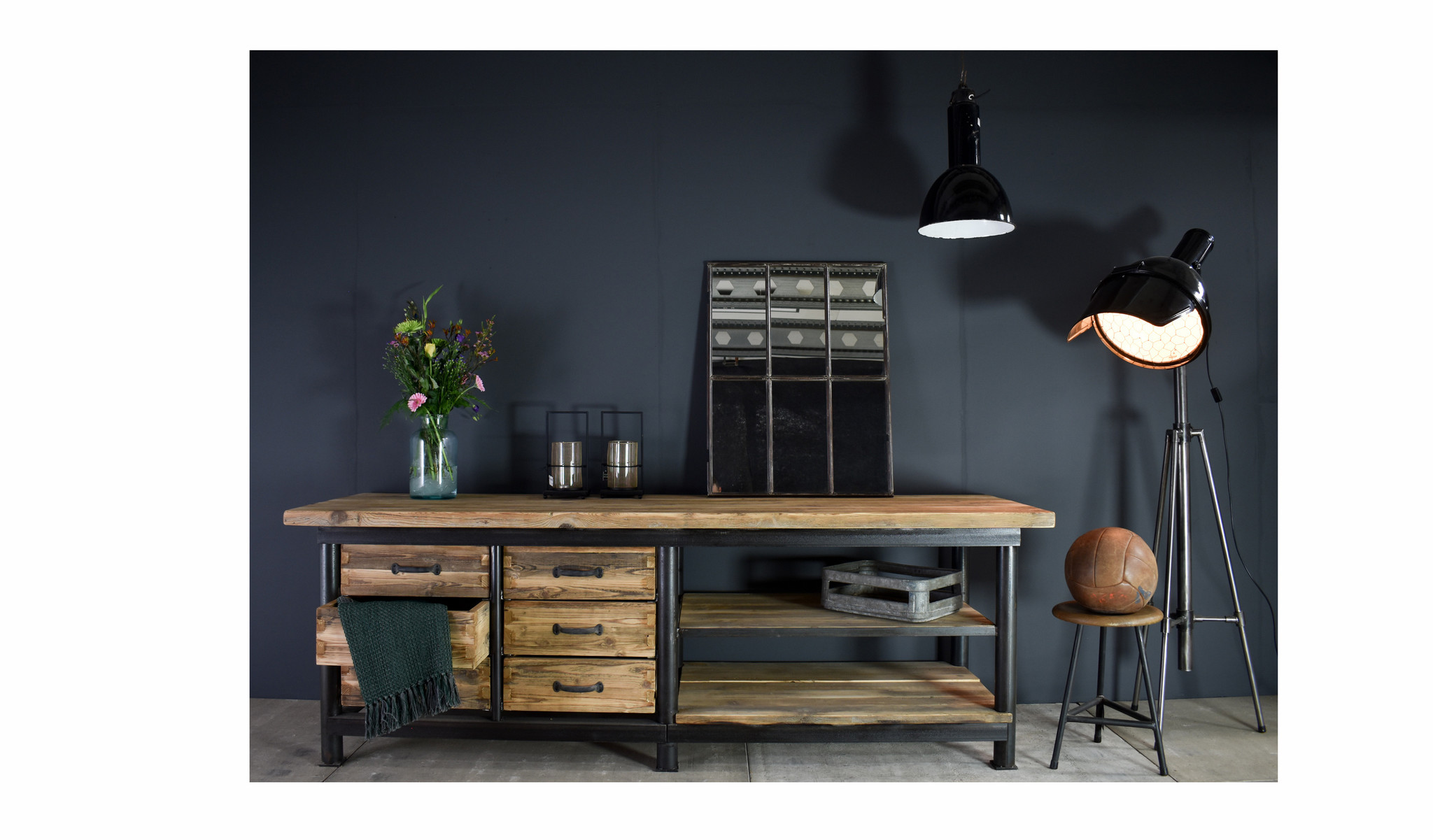 Tough industrial workbench customization Kitchen island Oldwood