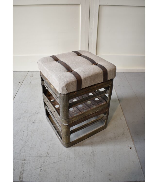 Industrial stool with jute seat