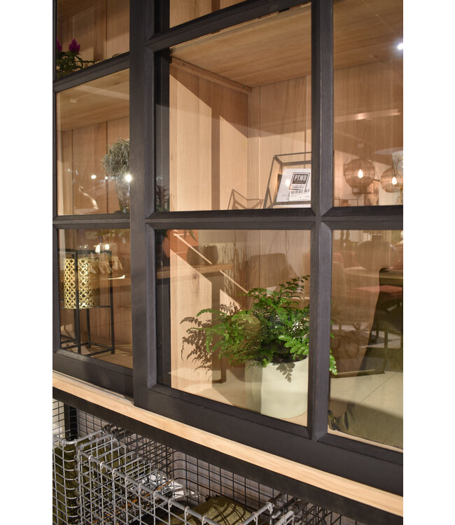 Oak cabinet with metal - custom made