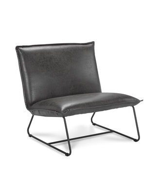 Sydney-Sessel aus rohem Leder in Grau