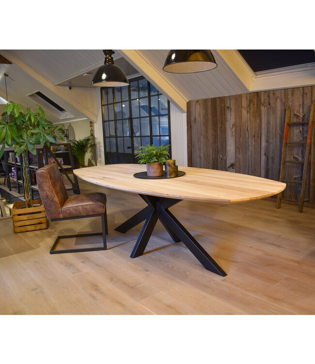 Available immediately Danish oval oak dining table