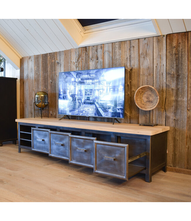 TV cabinet steel and wood