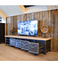 TV-Schrank aus Stahl und Holz