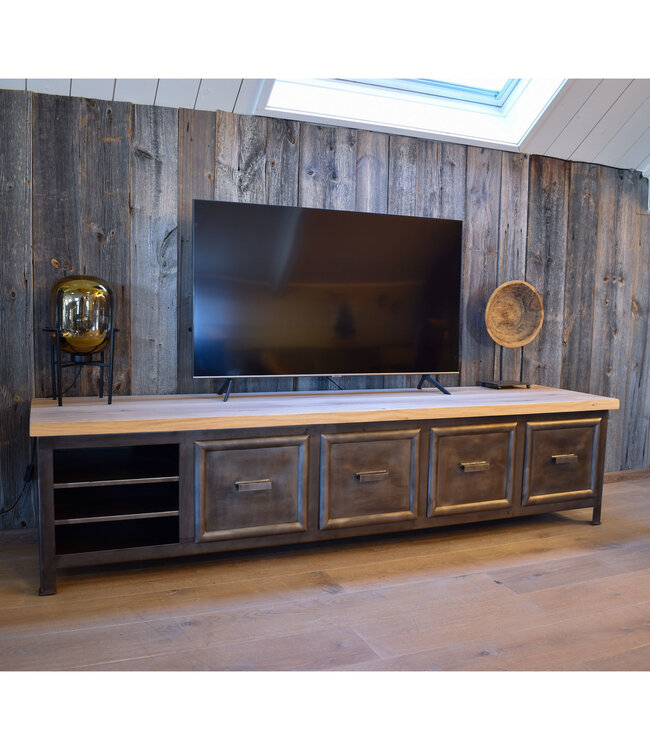 TV-Schrank aus Stahl und Holz