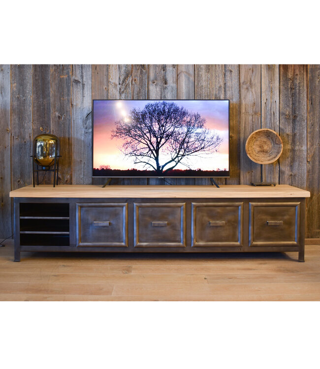 TV cabinet steel and wood