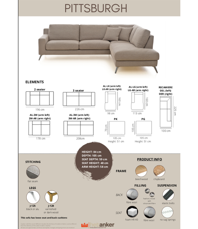 3 seater sofa Pittsburgh The Anchor