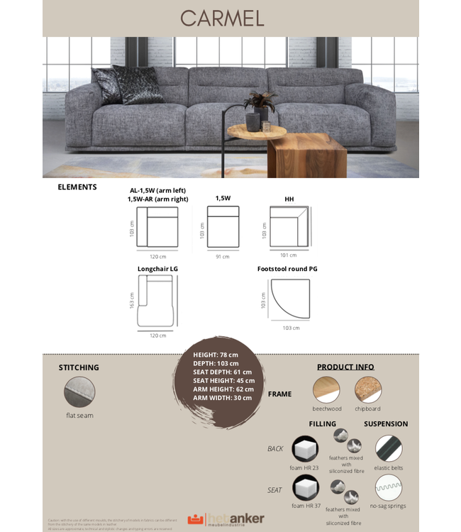 4 seater sofa Carmel - Het Anker