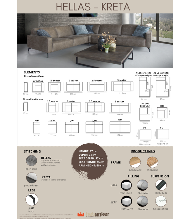 Lounge sofa Crete The Anchor