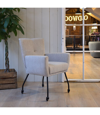 Dining room chair Floor XL with arm and wheel