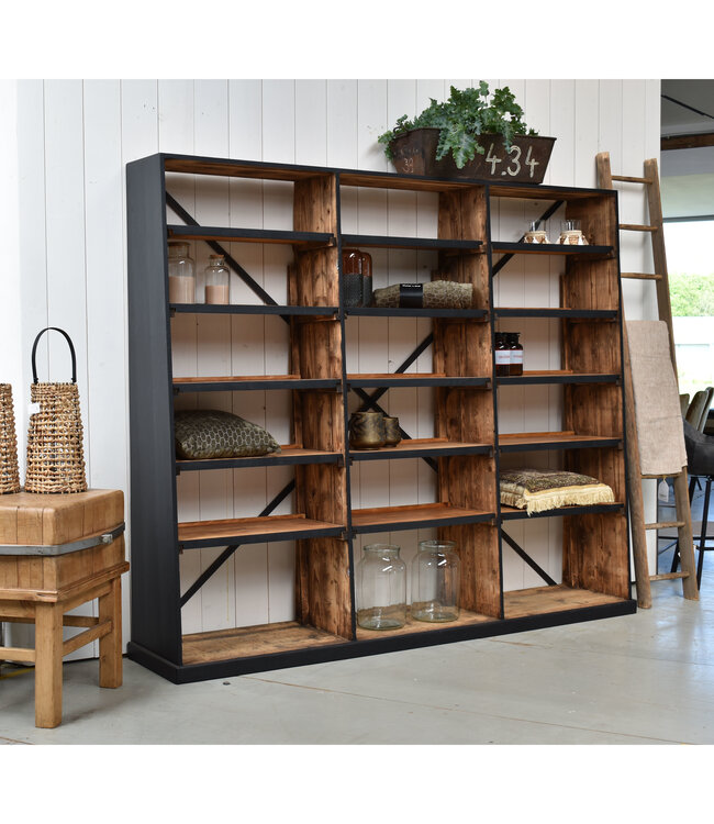 Vintage wooden shelving unit