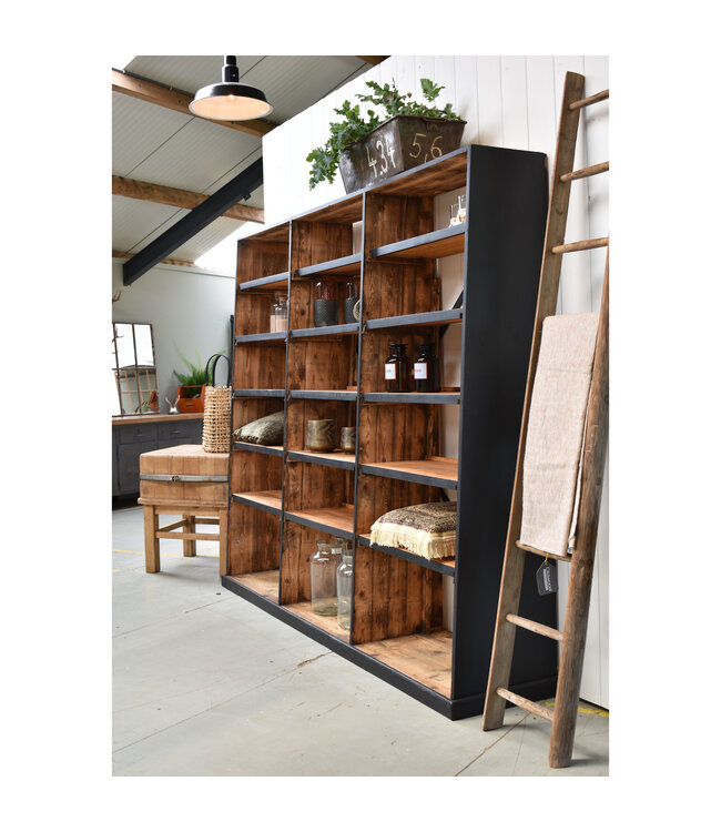 Vintage wooden shelving unit