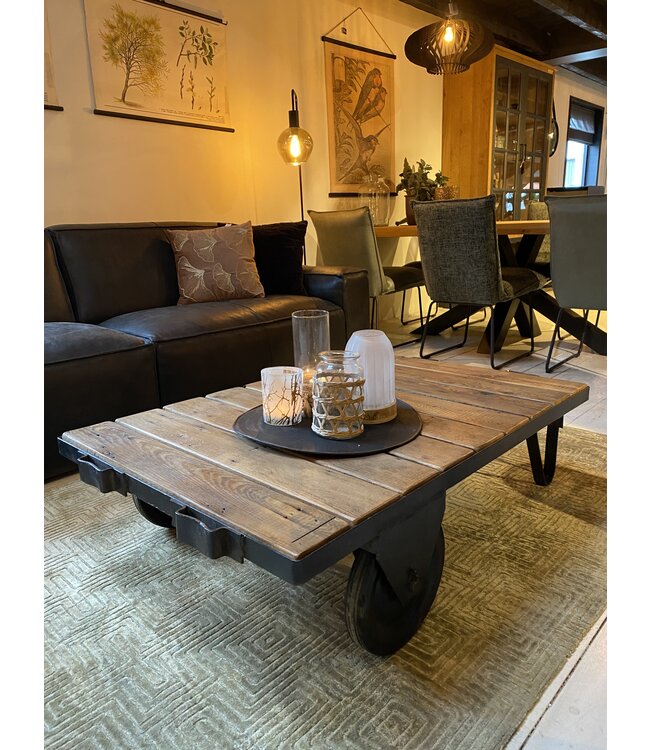 Oude palletwagen - salontafel