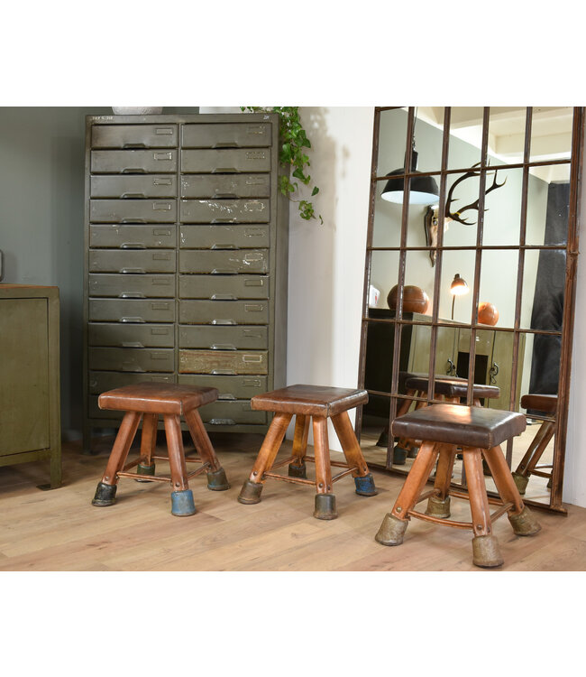 Vintage leather stool Oldwood the furniture store