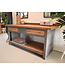 Industrial sideboard with wooden drawers