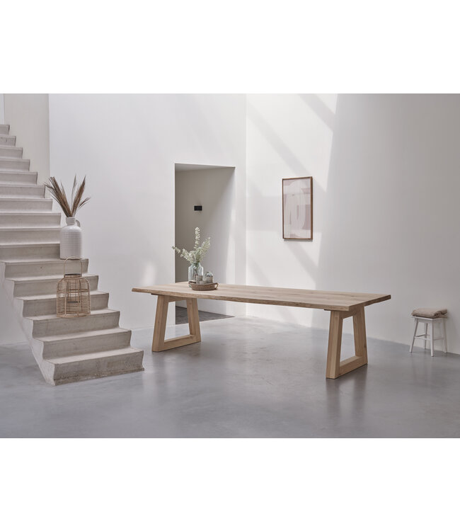 Oak wooden table Trapezium