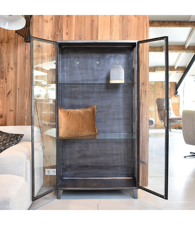 Robuste Vitrine / Medikamentenschrank aus Metall