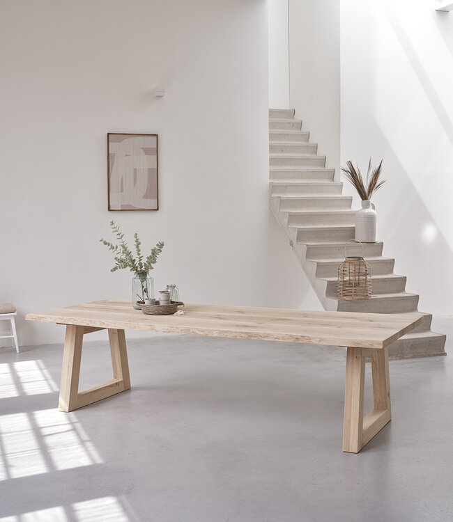 Eiken houten tafel Trapezium