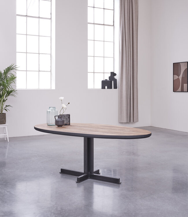 Ovaler Esstisch aus Kiefernholz Beau