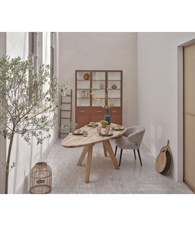 Pebble shaped oak dining table