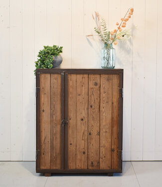 Industrial cabinet with doors and drawer