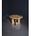 Round dining table, old robust wood