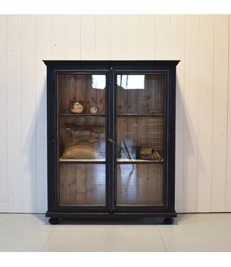 Black vintage display cabinet wood