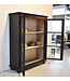 Black vintage display cabinet wood