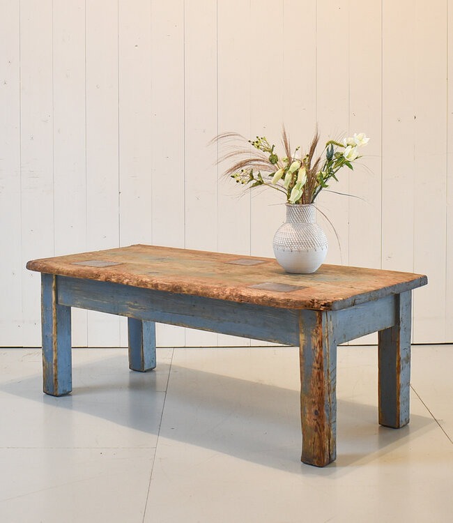 Industriele houten salontafel