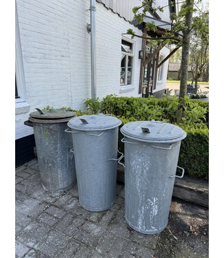 Old original zinc garbage bins