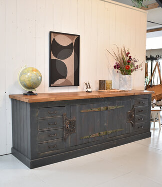 Oldwood Robustes Industrie-Sideboard – alte Werkbank