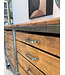 Industrial wood and steel chest of drawers