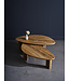 Kiezelvormige salontafel set  - duurzaam gebruikt hout