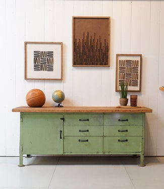 Oldwood Groene vintage  werkbank