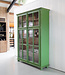 Vintage wooden green display cabinet