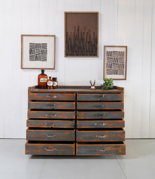 Industrial chest of drawers