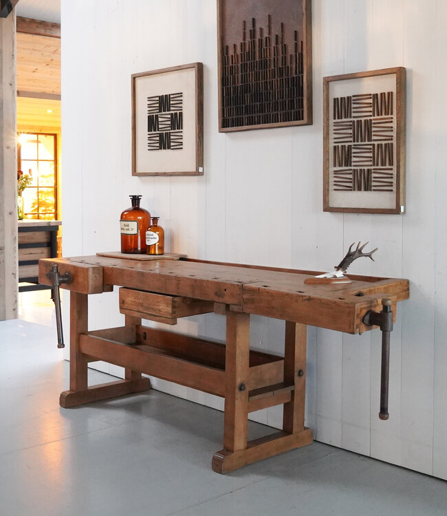 Vintage houten werkbank