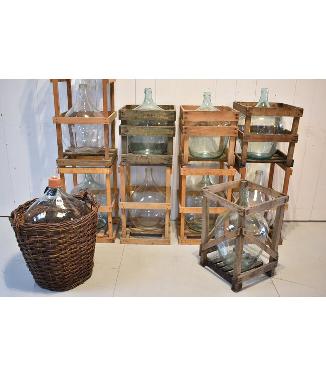 Vintage balloon bottle / basket bottle