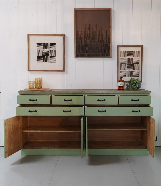 Vintage houten dressoir met lades