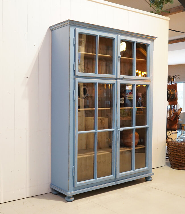 Houten servieskast  - blauw