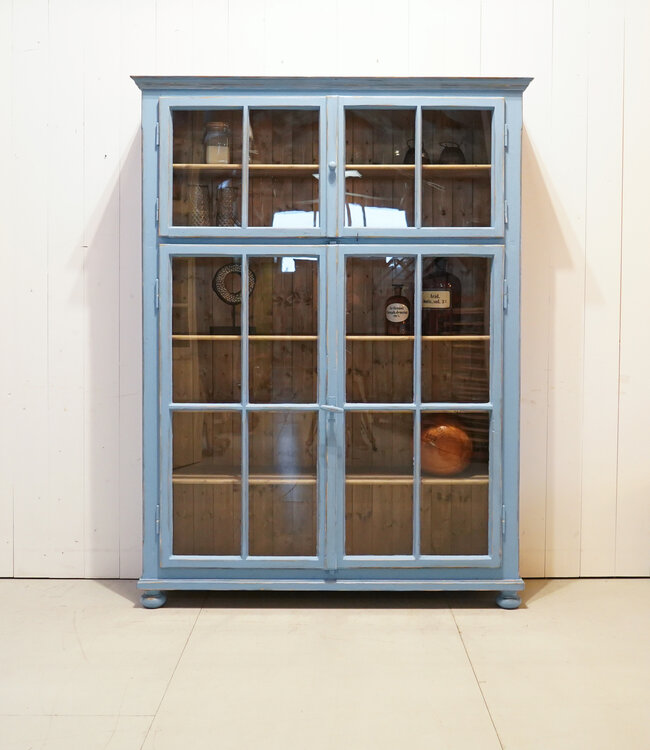 Houten servieskast  - blauw