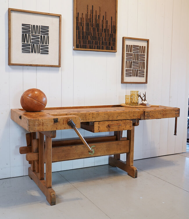 Vintage wooden workbench