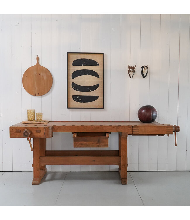Industriele houten werkbank