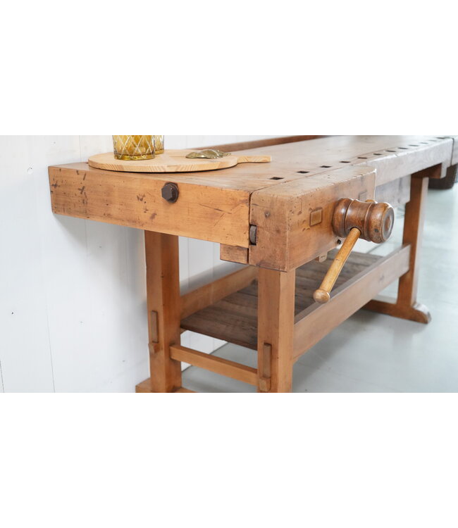 Industrial wooden workbench