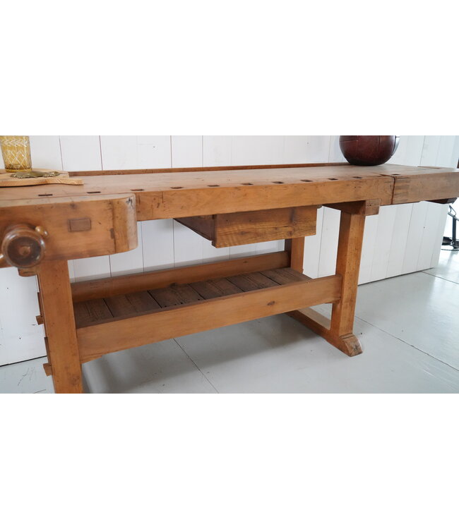 Industrial wooden workbench