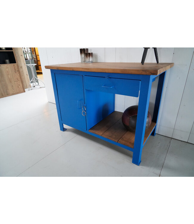 Industriele werkbank blauw