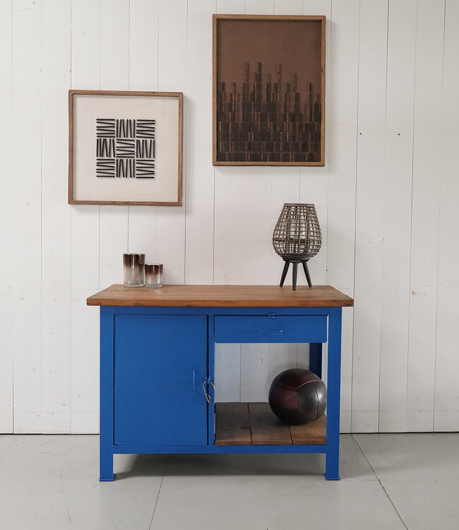 Industriele werkbank blauw